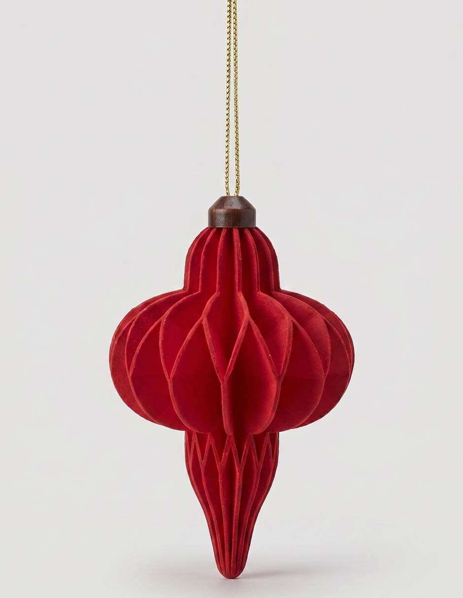 Ornamento navideño panal Roja 1