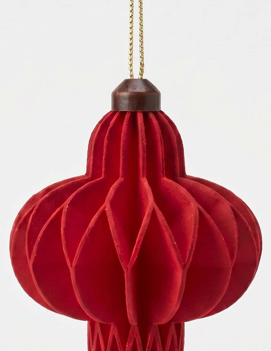 Ornamento navideño panal Roja 3