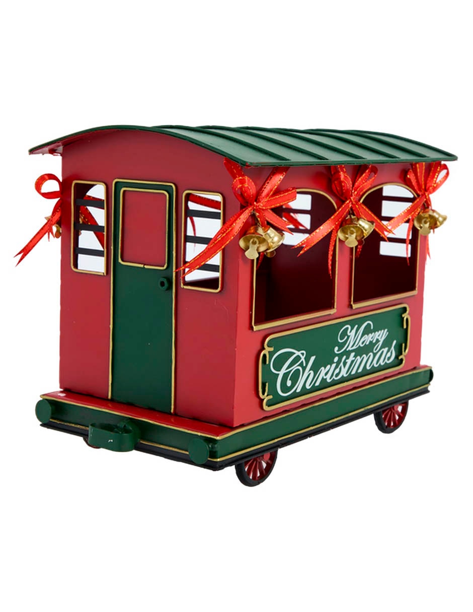 Figura decorativa navideña de tren de metal 3