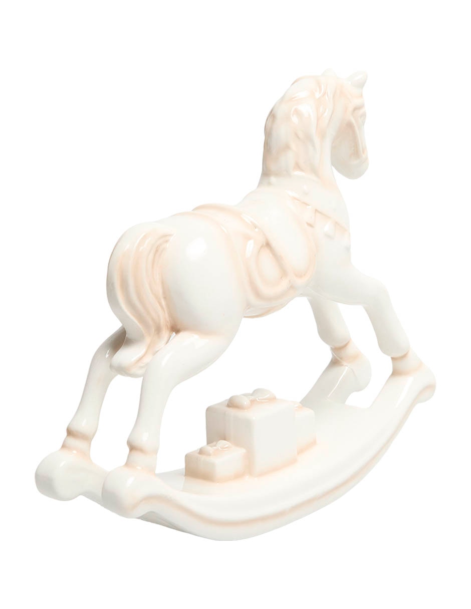 Figura decoraritva navideña de caballo de cerámica