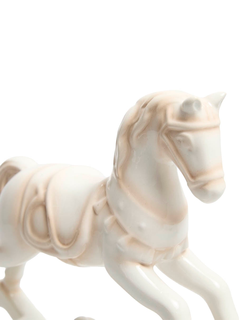 Figura decoraritva navideña de caballo de cerámica 3