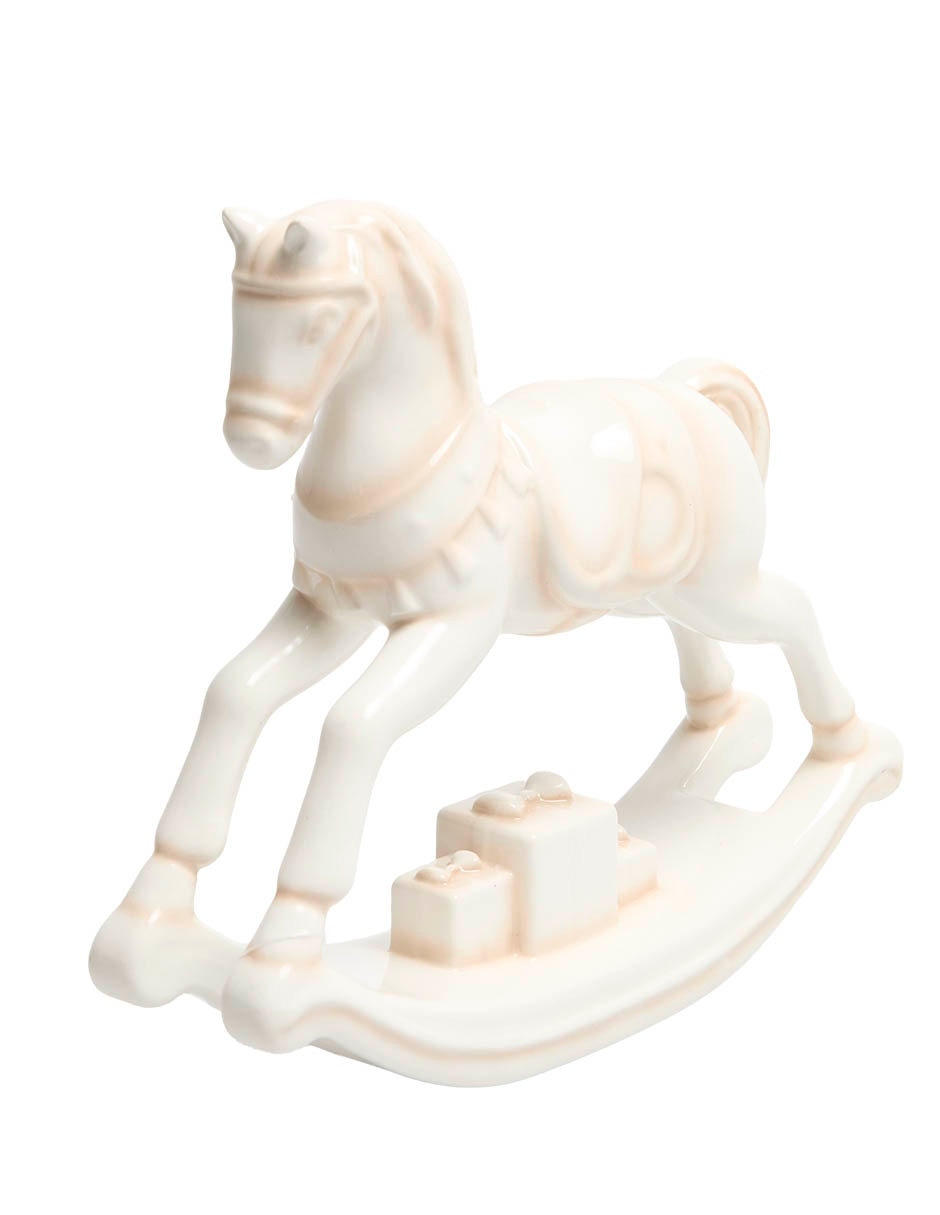 Figura decoraritva navideña de caballo de cerámica 1