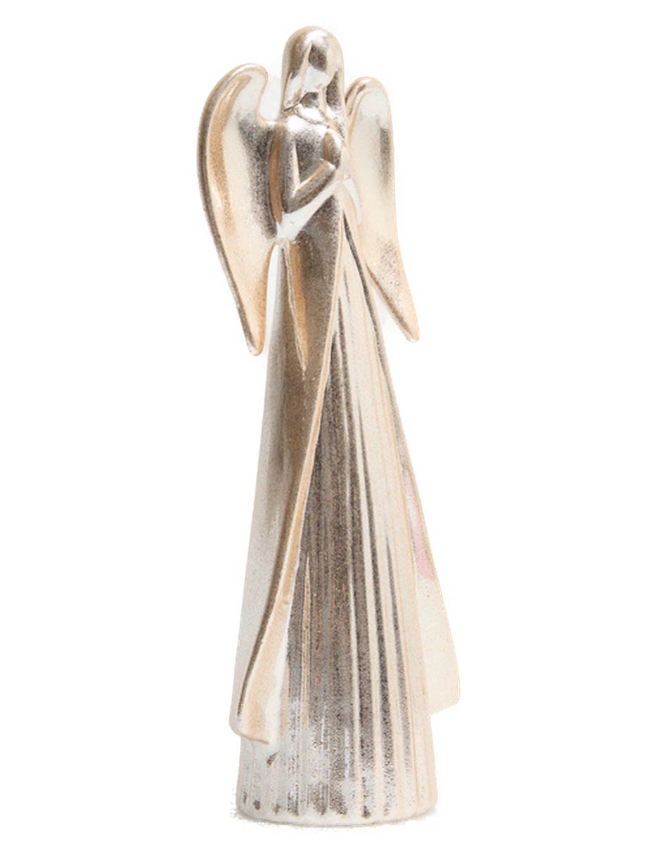 Figura decorativa navideña de ángel de cerámica