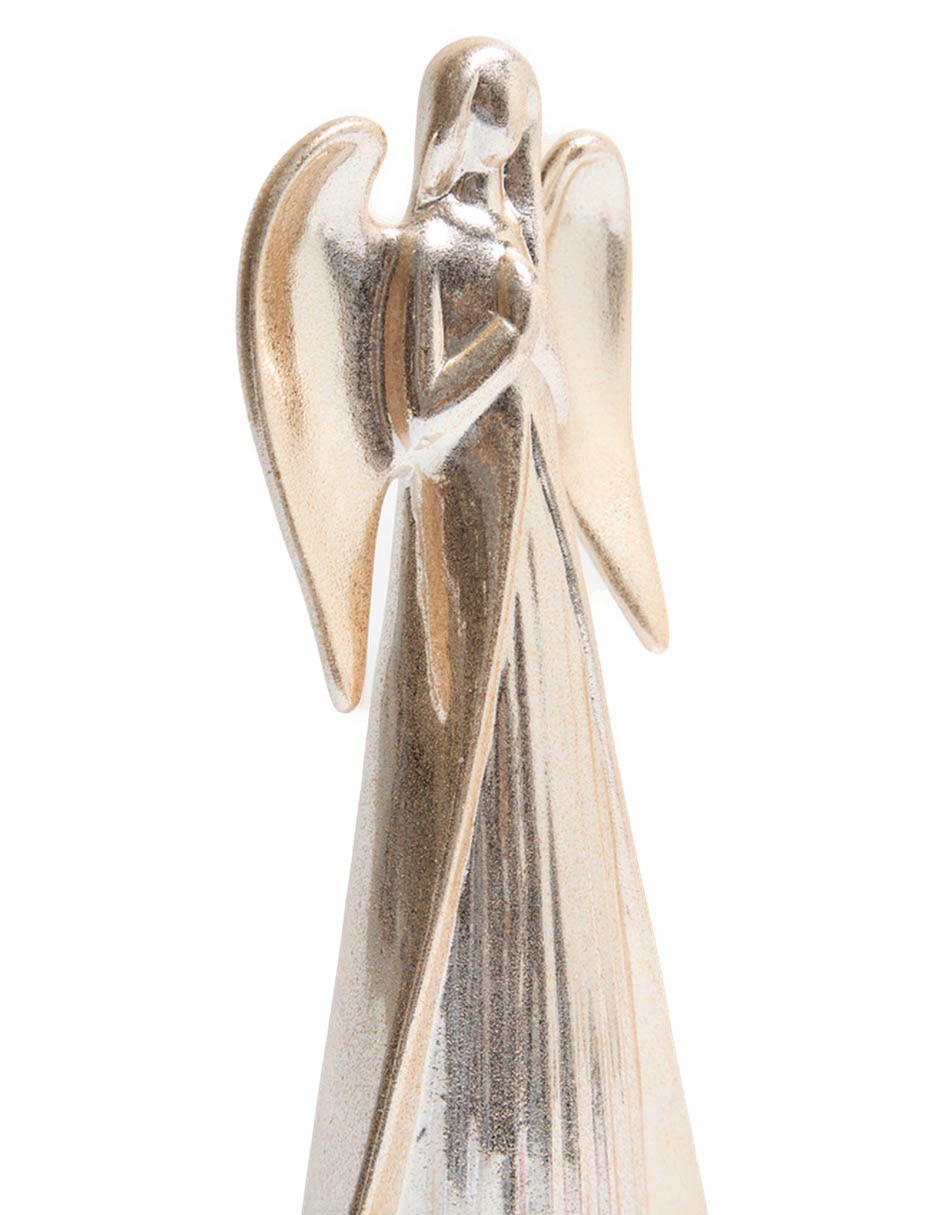 Figura decorativa navideña de ángel de cerámica 4