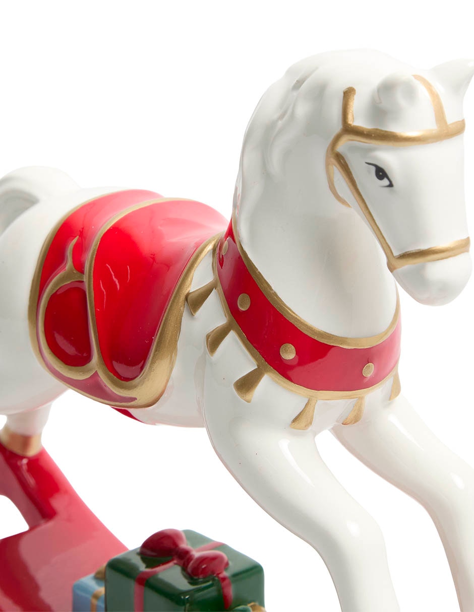 Figura decorativa navideña de caballo de cerámica 3