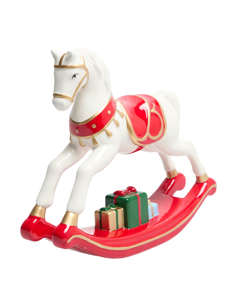 Figura decorativa navideña de caballo de cerámica 1