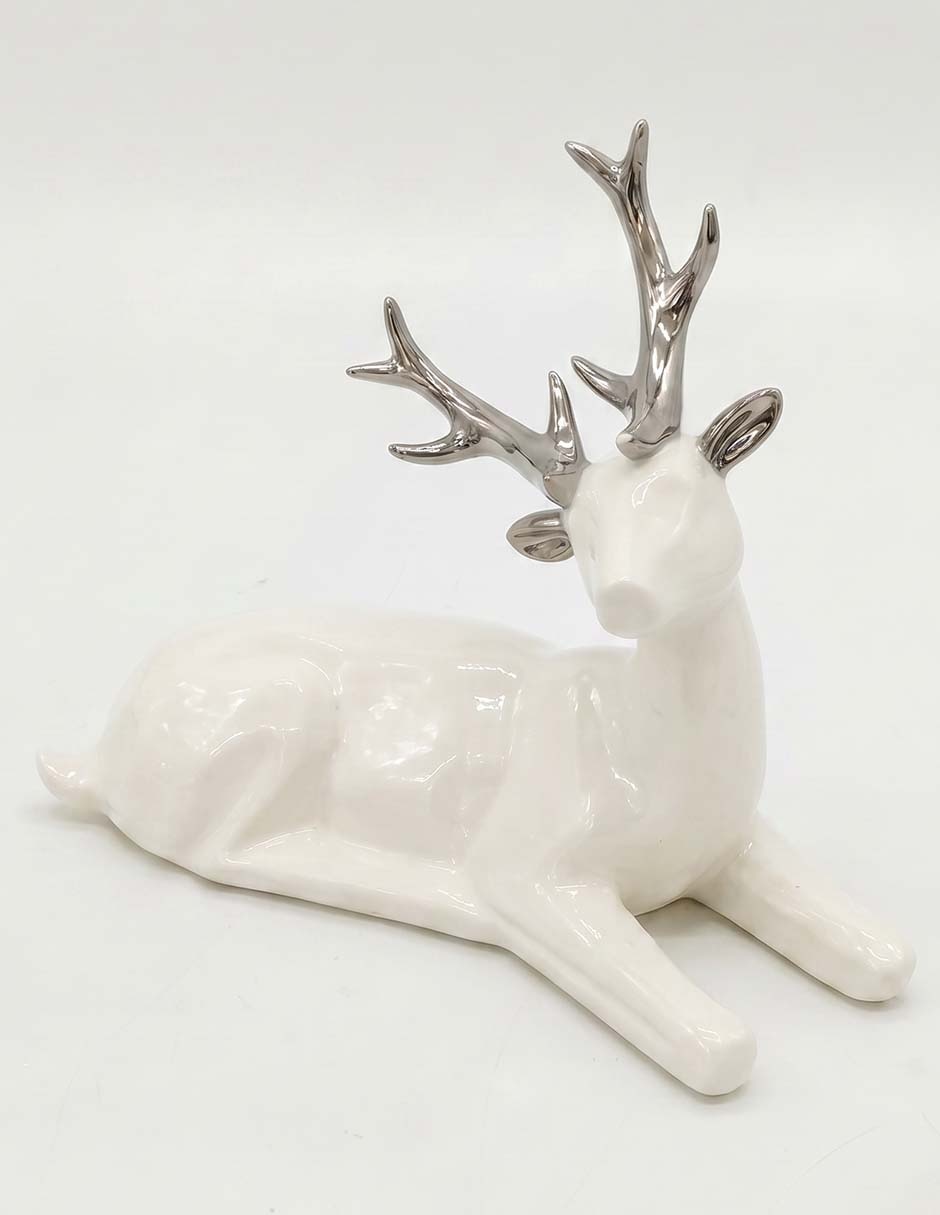 Figura decorativa navideña de reno de cerámica 2