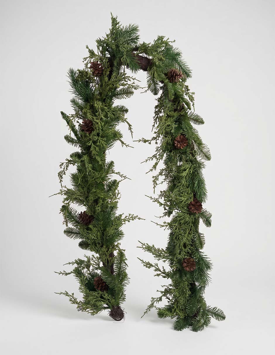Guirnalda de pino con piñas 182 cm 1