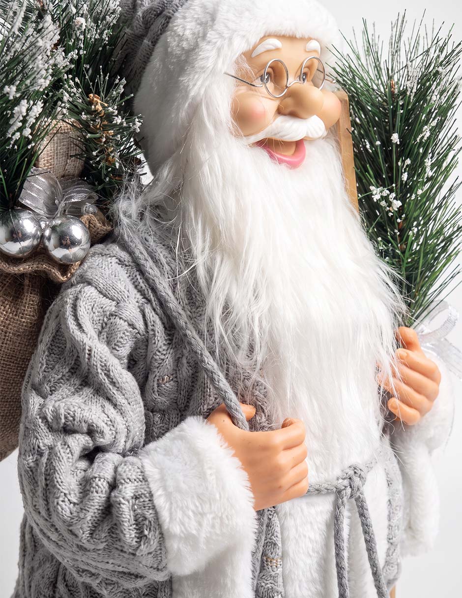 SANTA CLAUS DECO PLATA 80 CM