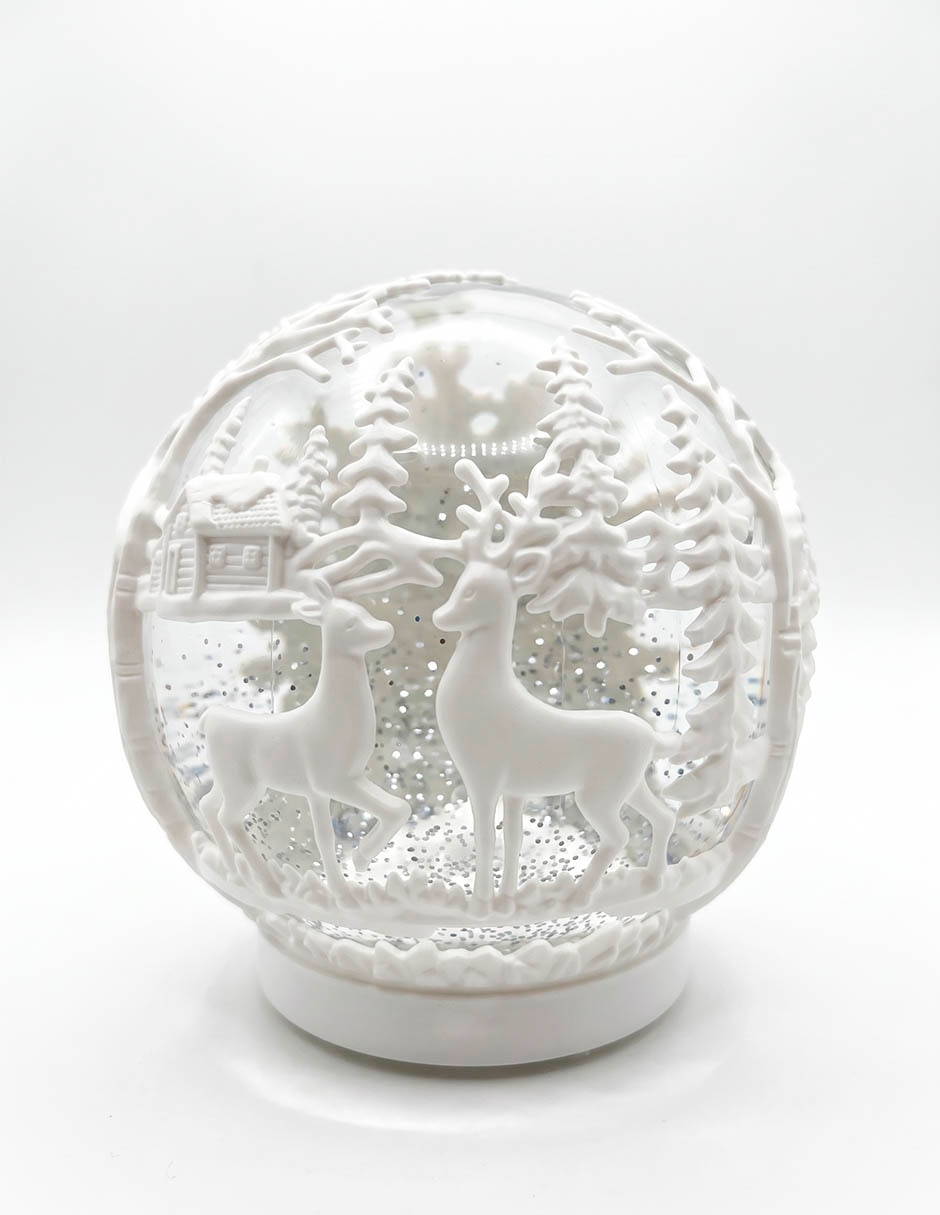 Figura decorativa navideña de bola de cristal de vidrio