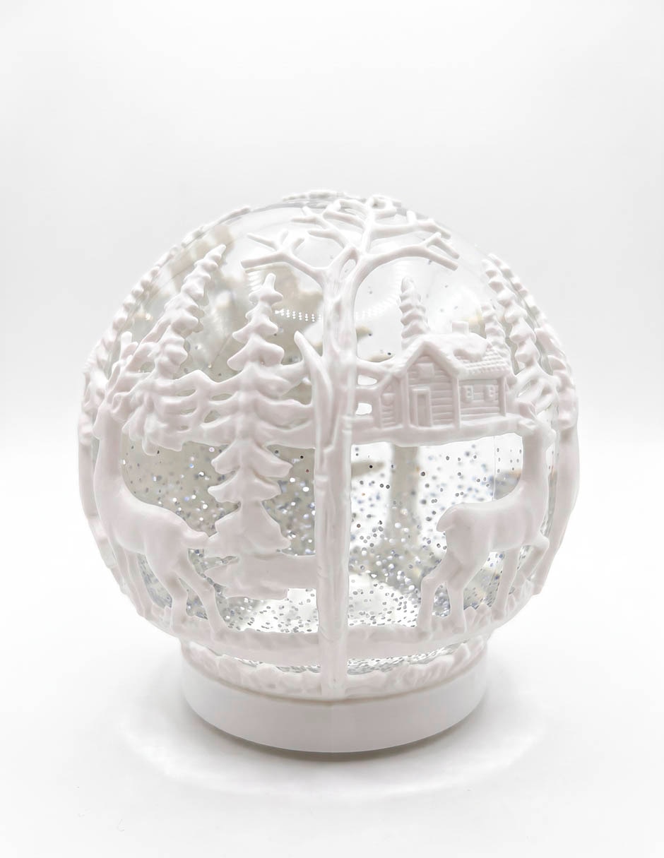 Figura decorativa navideña de bola de cristal de vidrio 4