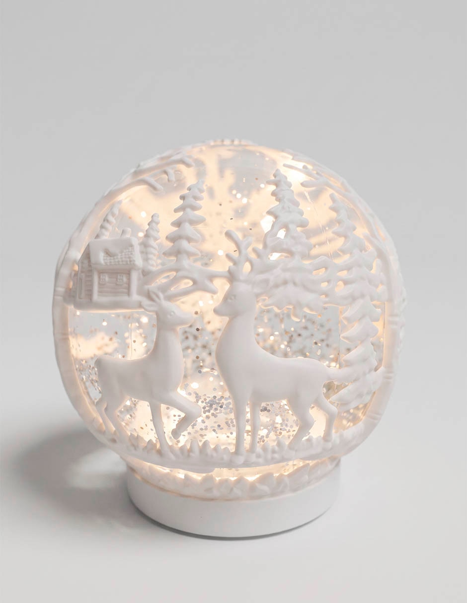 Figura decorativa navideña de bola de cristal de vidrio 2