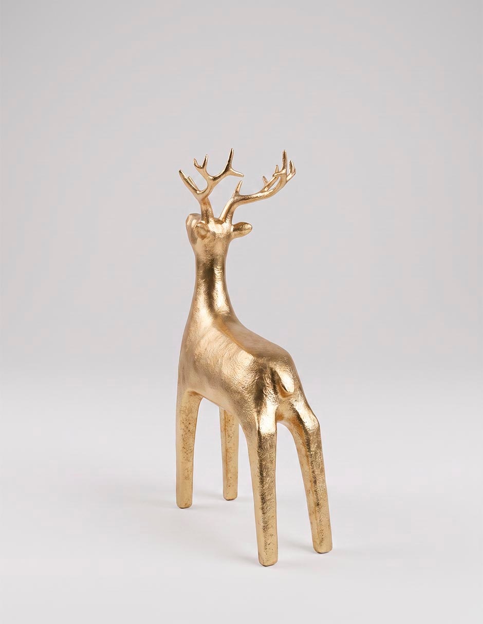 Figura decorativa navideña de reno de cerámica 3
