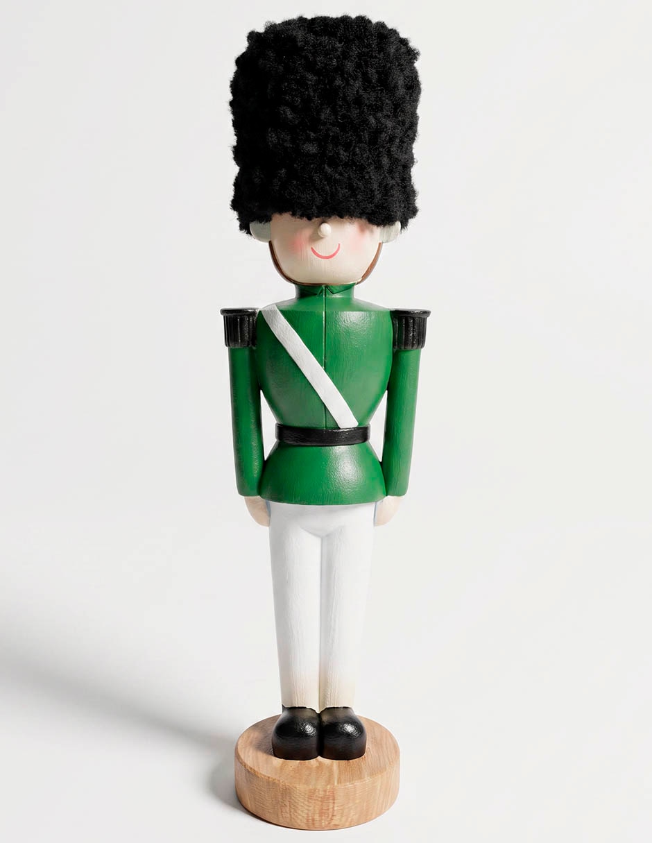 Figura decorativa navideña de soldado de madera