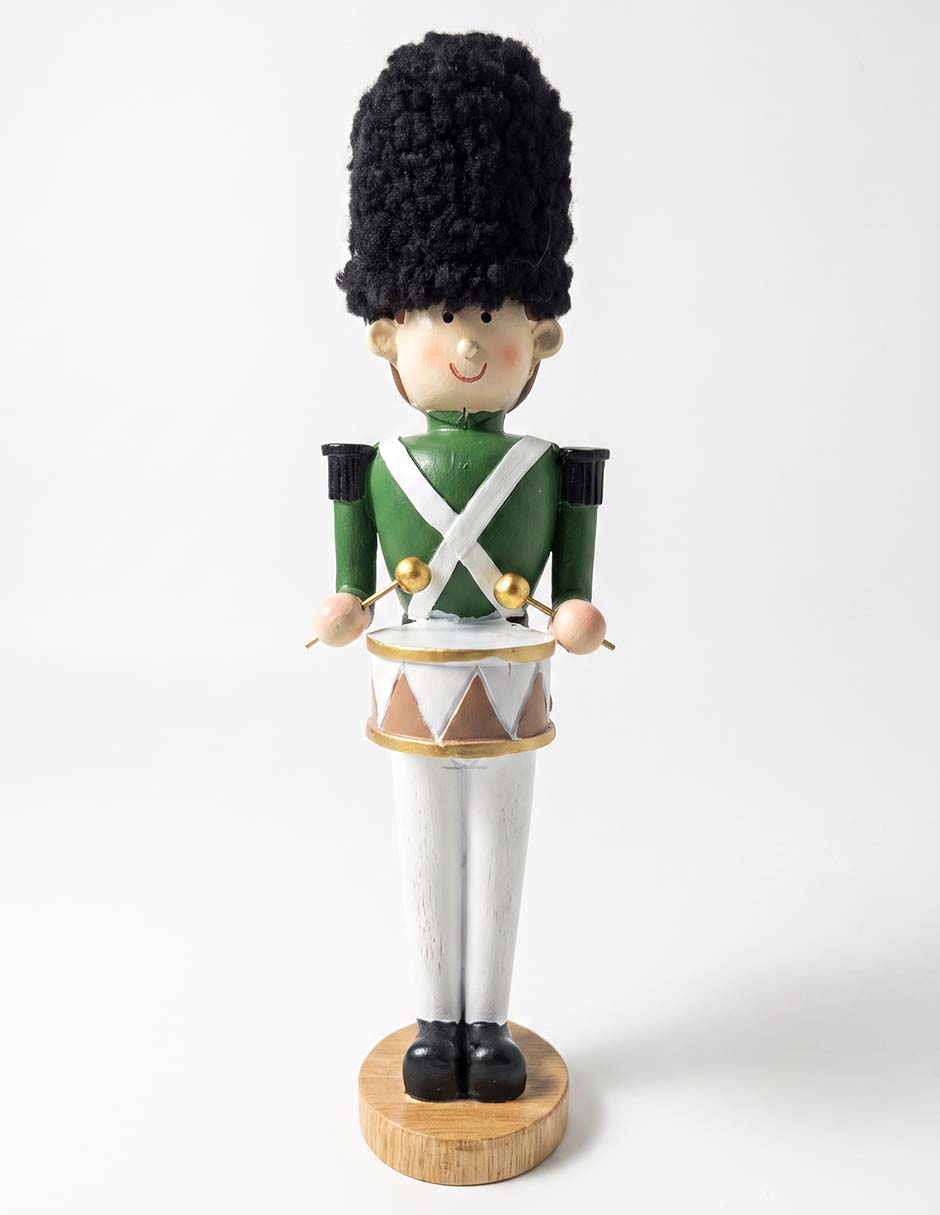 Figura decorativa navideña de soldado de madera