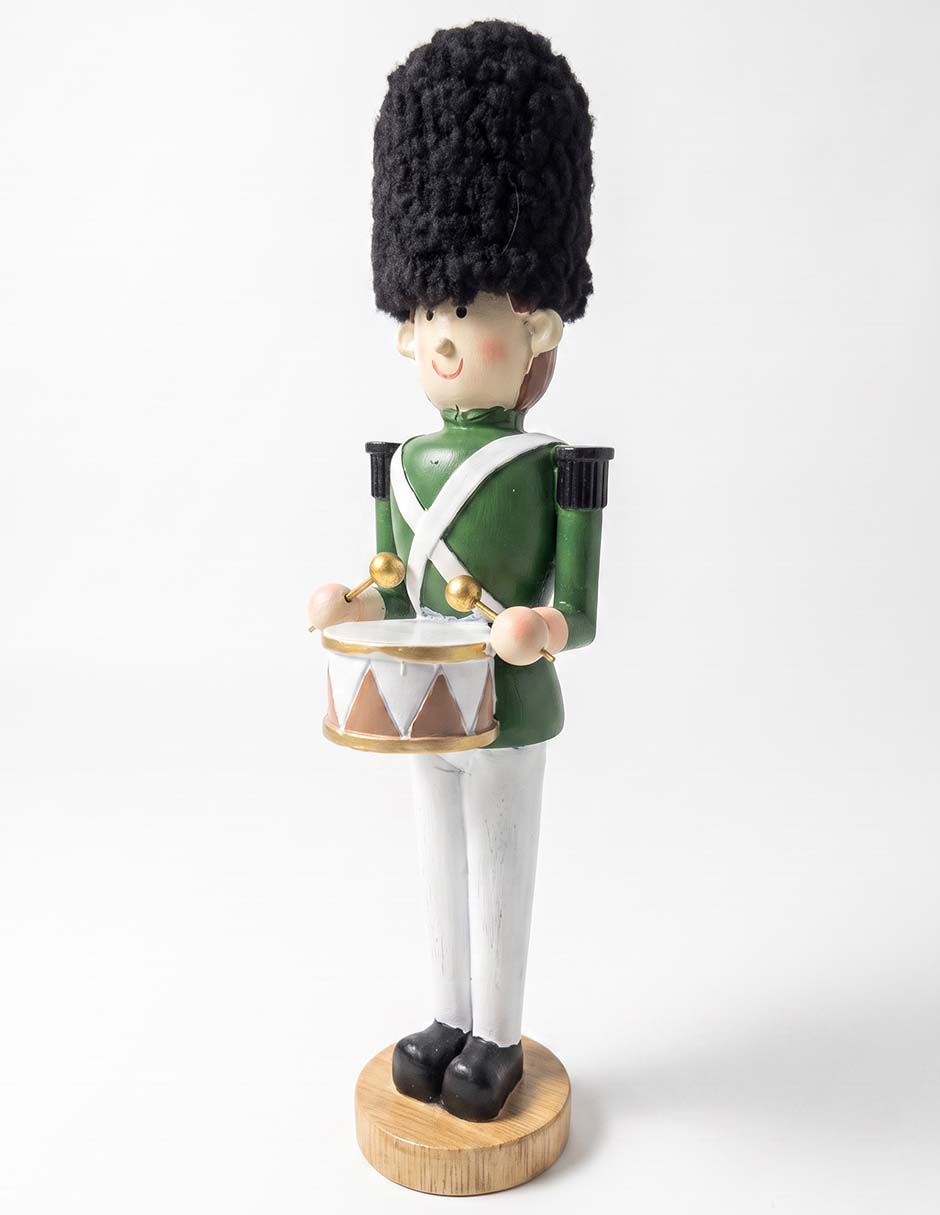 Figura decorativa navideña de soldado de madera 4