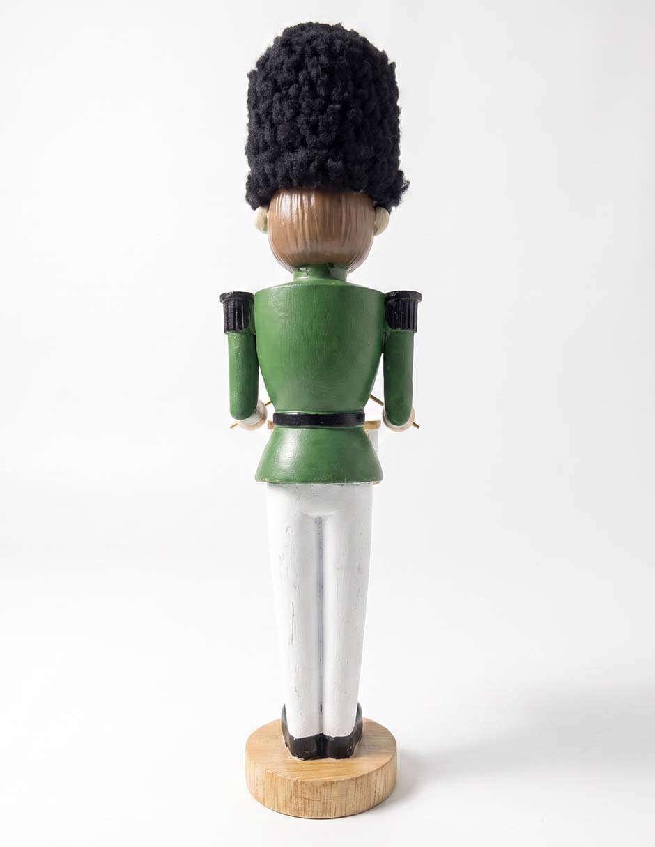 Figura decorativa navideña de soldado de madera 3