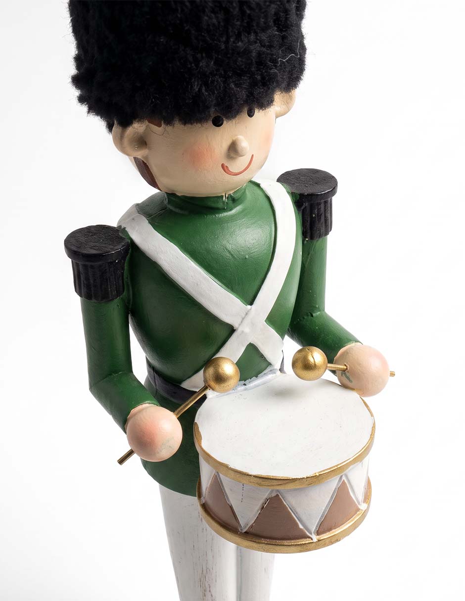 Figura decorativa navideña de soldado de madera 2