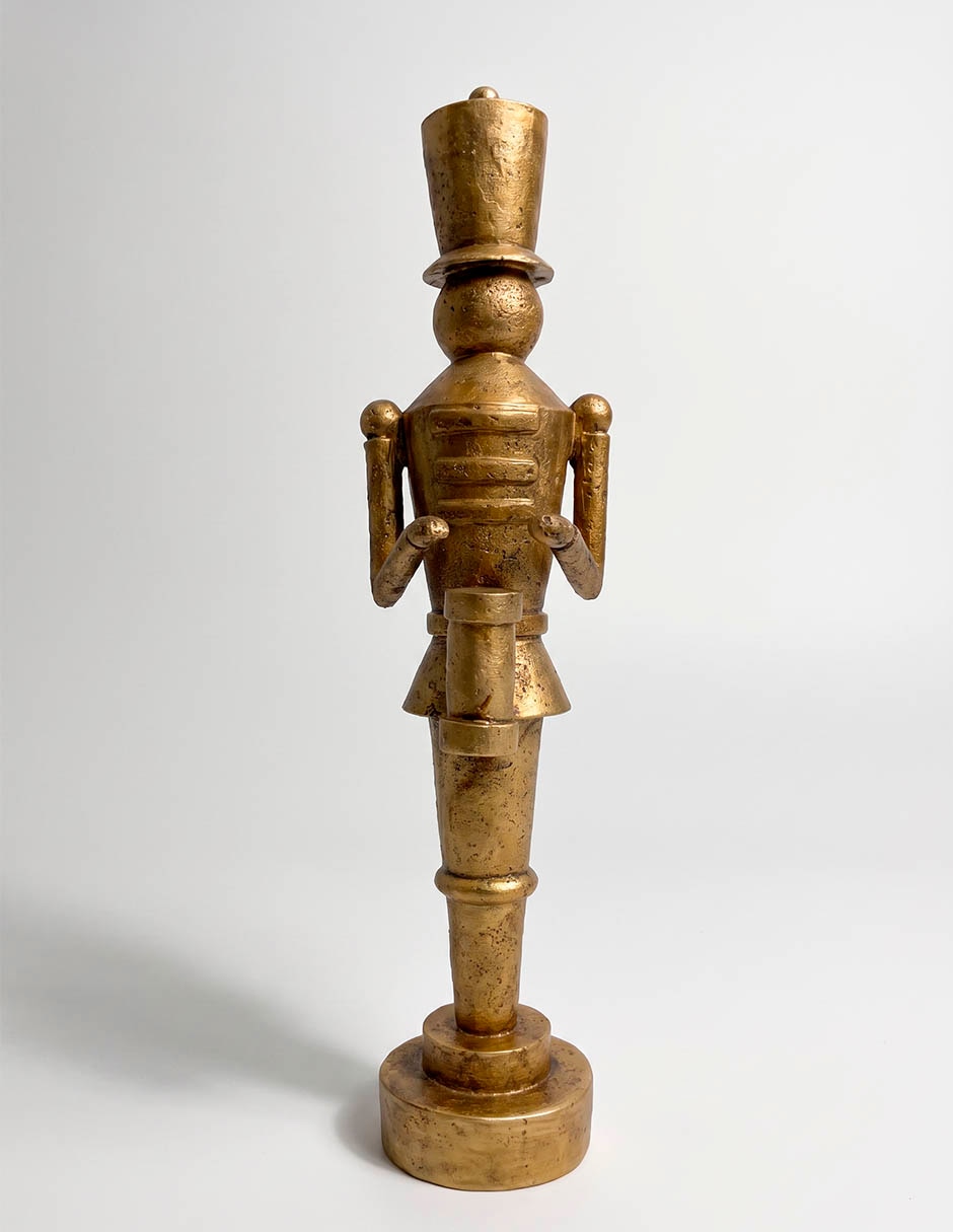 Figura decorativa navideña de soldado de cerámica