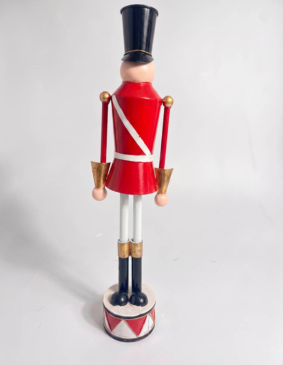 Figura decorativa navideña de soldado de metal