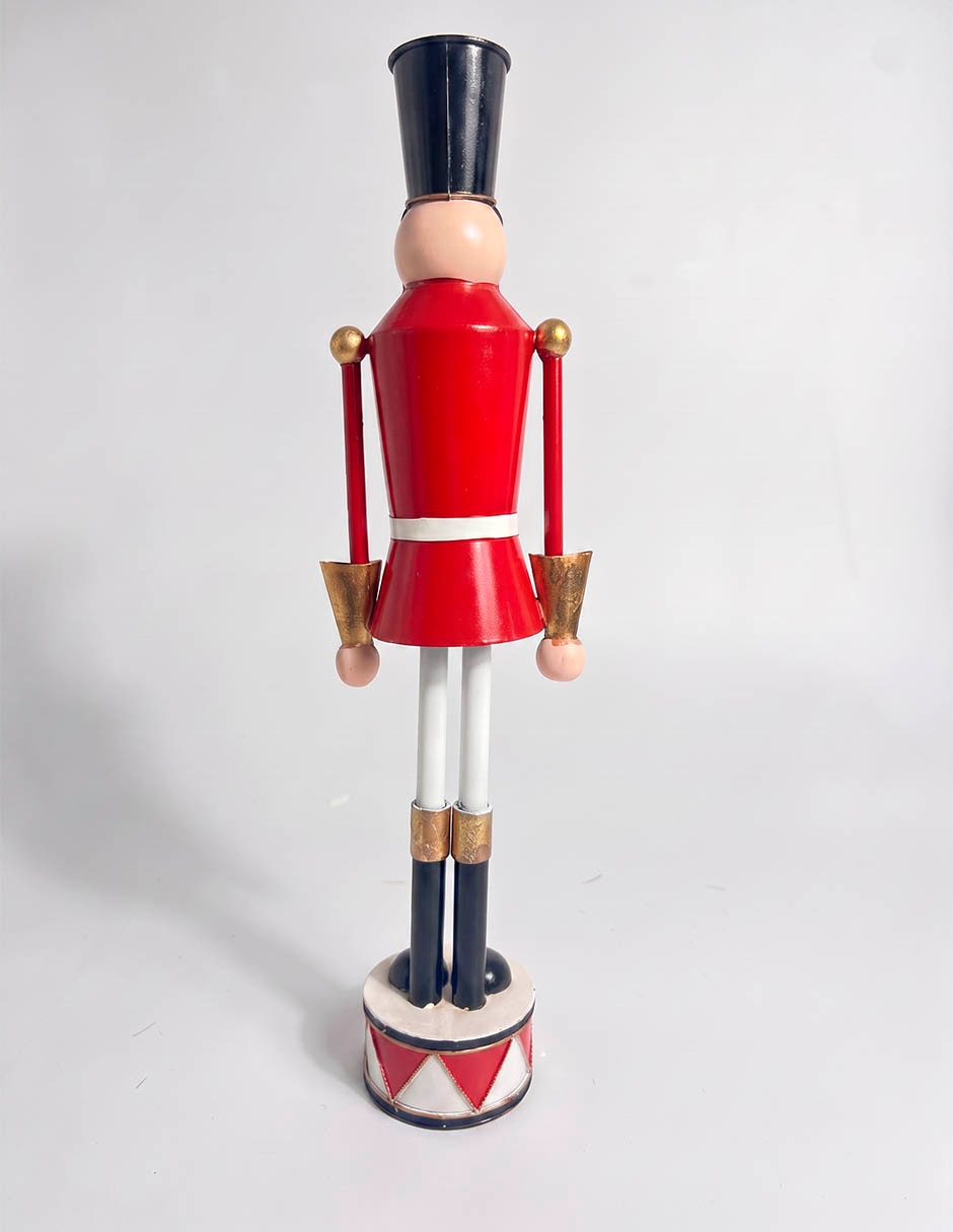 Figura decorativa navideña de soldado de metal 2