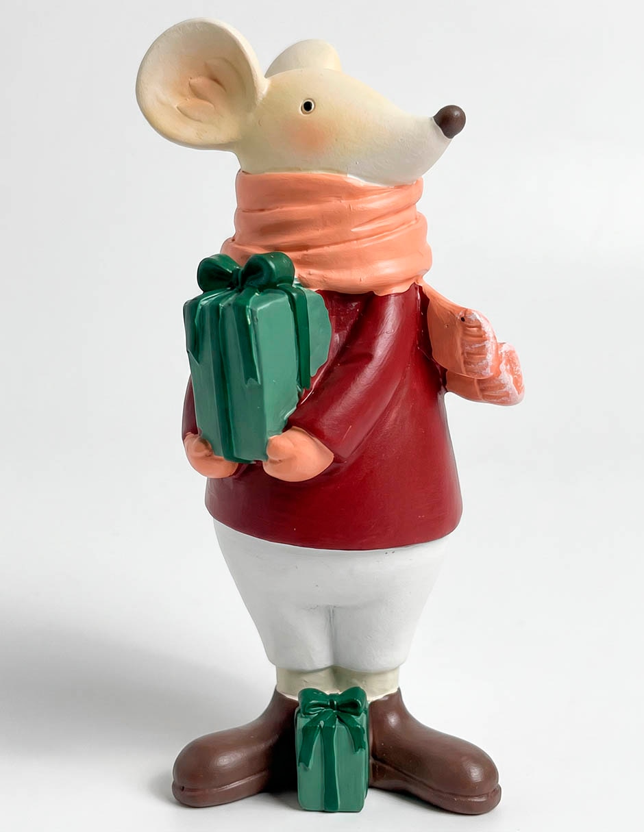 Figura decorativa navideña de ratón