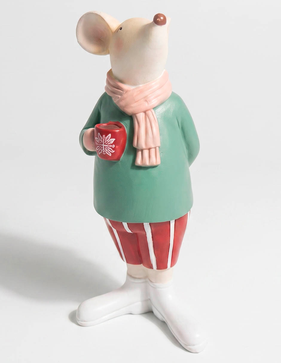 Figura decorativa navideña de ratón