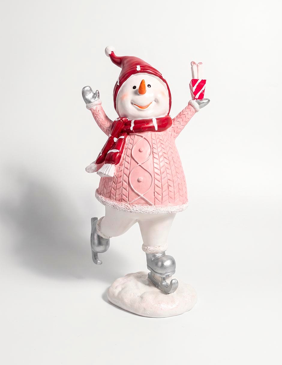 Figura decorativa navideña de snowman de resina Figura decorativa navideña de snowman de resina