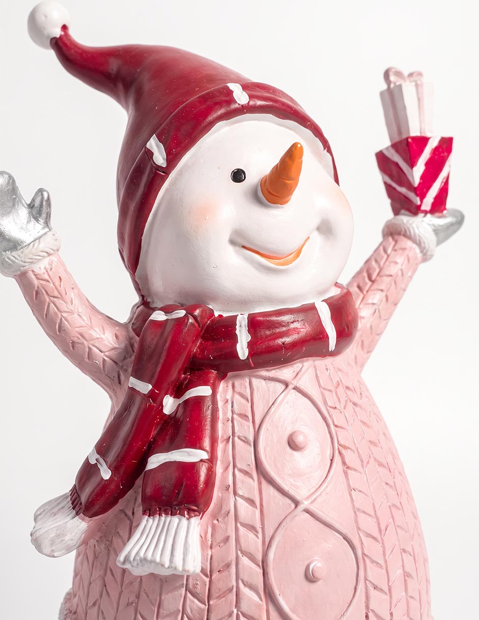 Figura decorativa navideña de snowman de resina 2