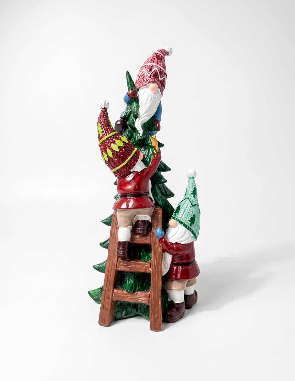 Figura decorativa navideña de gnomo de resina 1