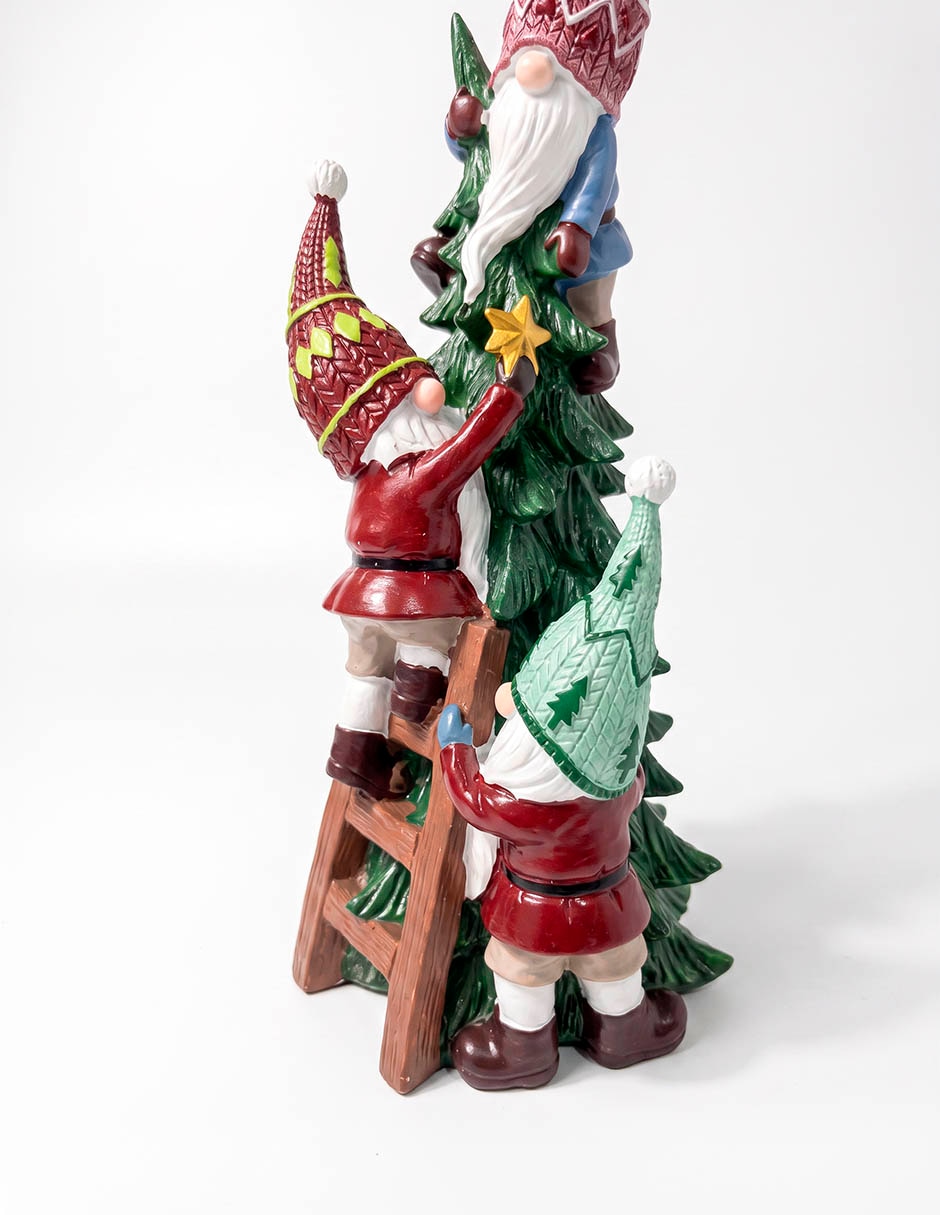 Figura decorativa navideña de gnomo de resina 3