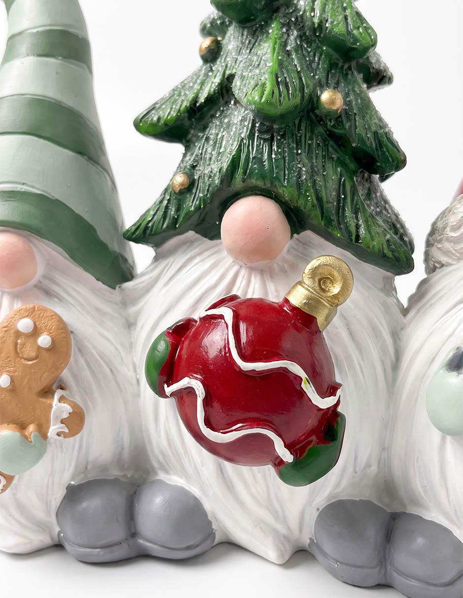 Figura decorativa navideña de gnomo de cerámica 2