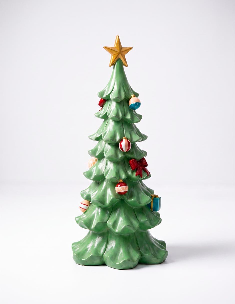 Figura decorativa navideña de árbol de navidad de cerámica 5