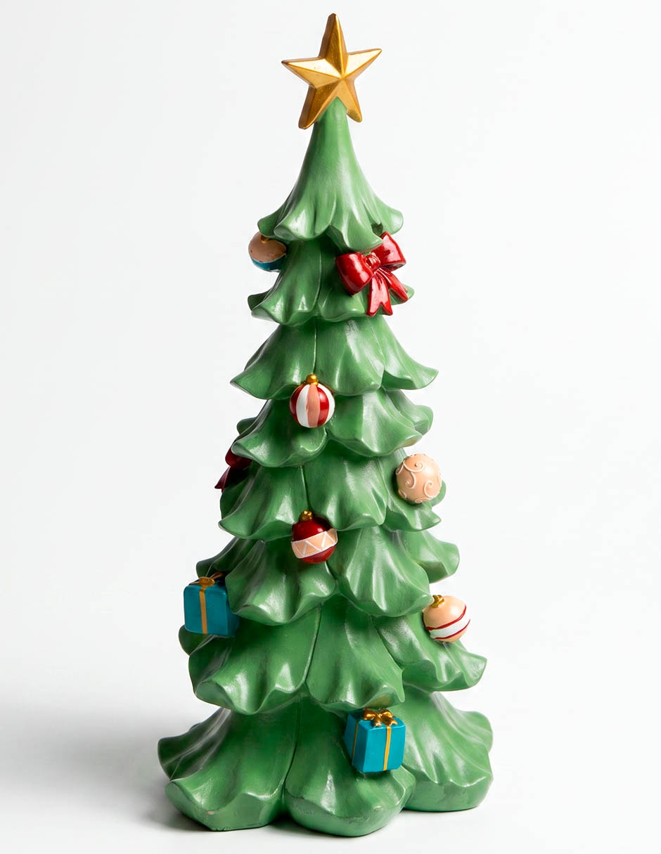 Figura decorativa navideña de árbol de navidad de cerámica 3