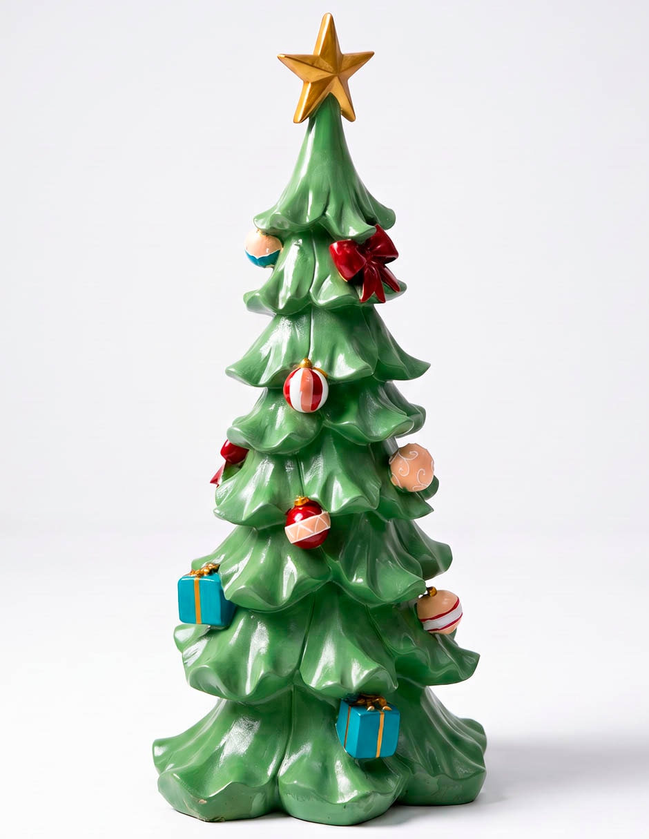 Figura decorativa navideña de árbol de navidad de cerámica 2