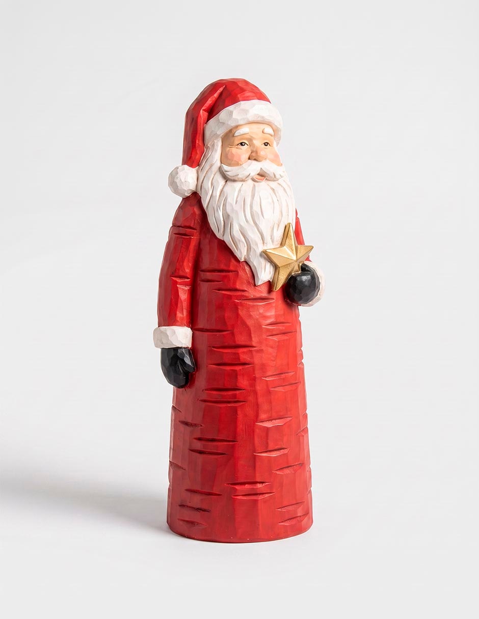 Figura decorativa navideña de santa claus de cerámica