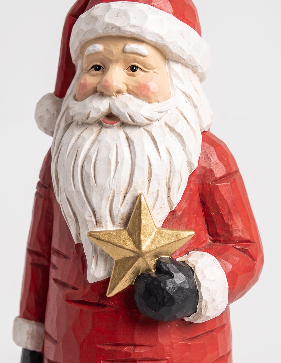 Figura decorativa navideña de santa claus de cerámica 2