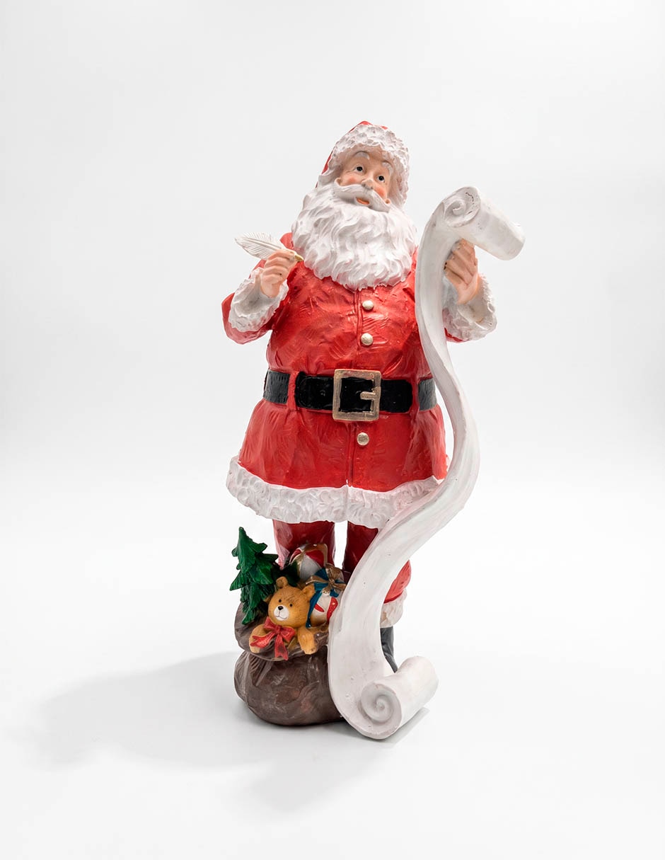 Figura decorativa navideña de santa claus de resina