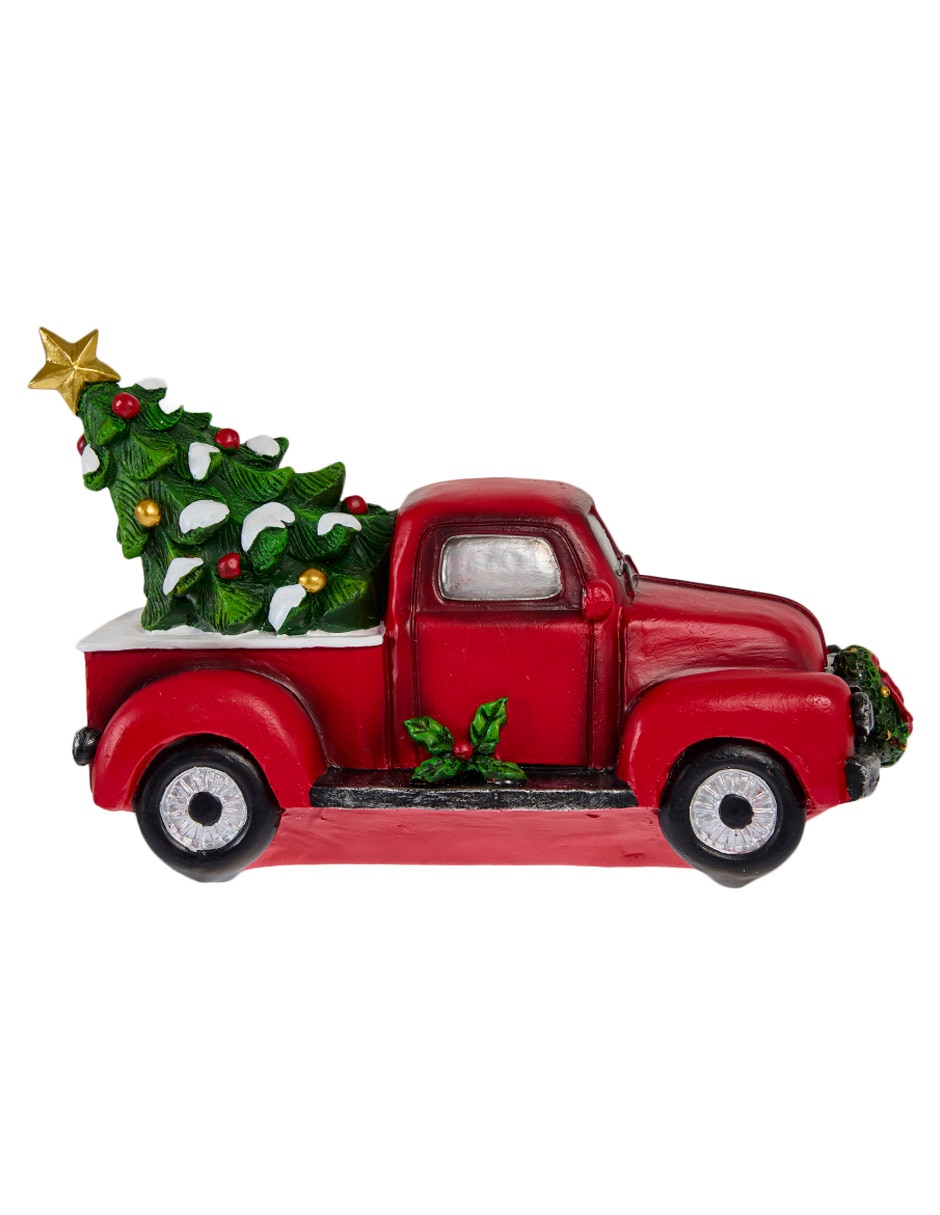 CAMIONETA ROJA CON ARBOL 14.6 CM