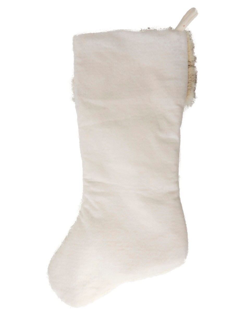 BOTA NAVIDEÑA BLANCA TEJIDA CON PELUCHE