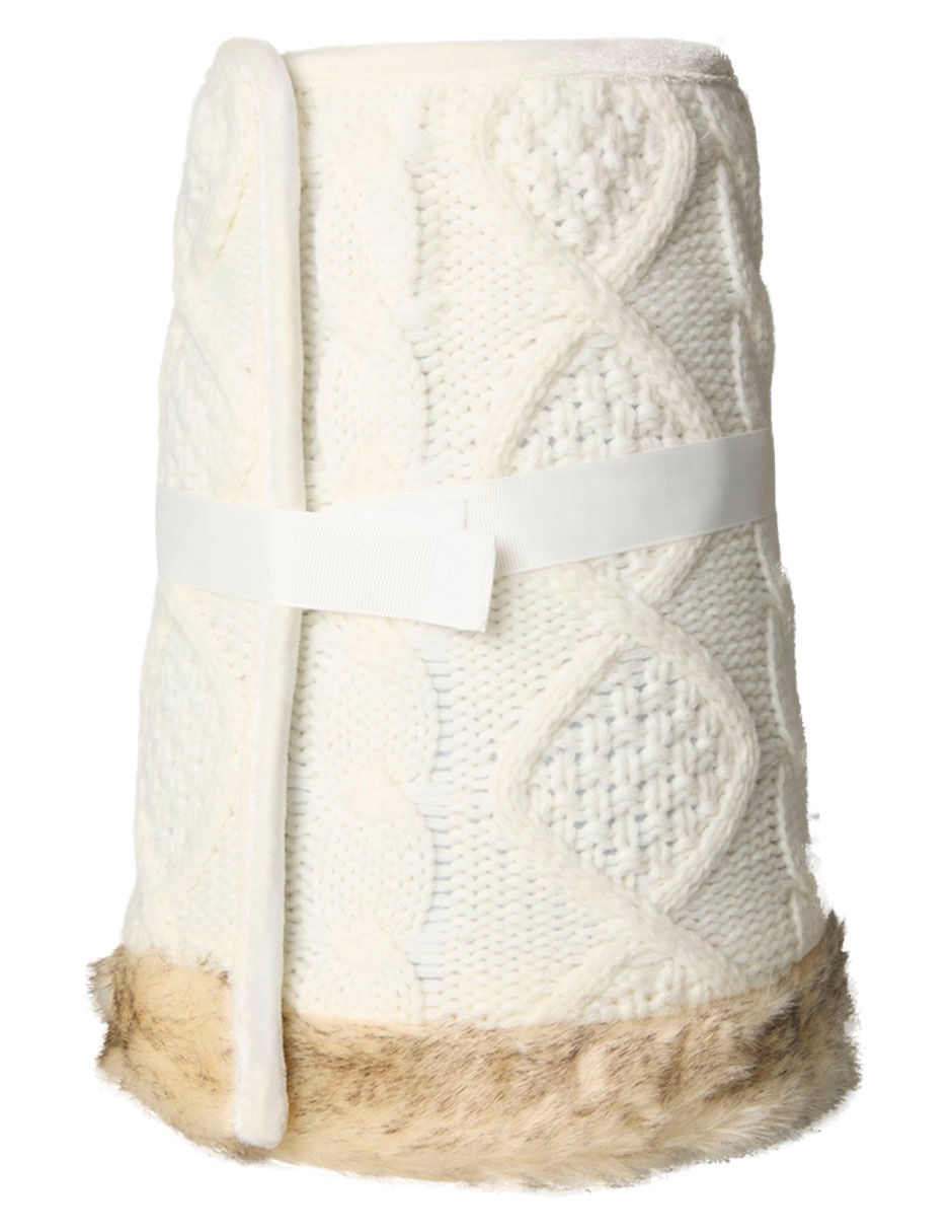 PIE DE ARBOL BLANCO TEJIDO CON PELUCHE C 2