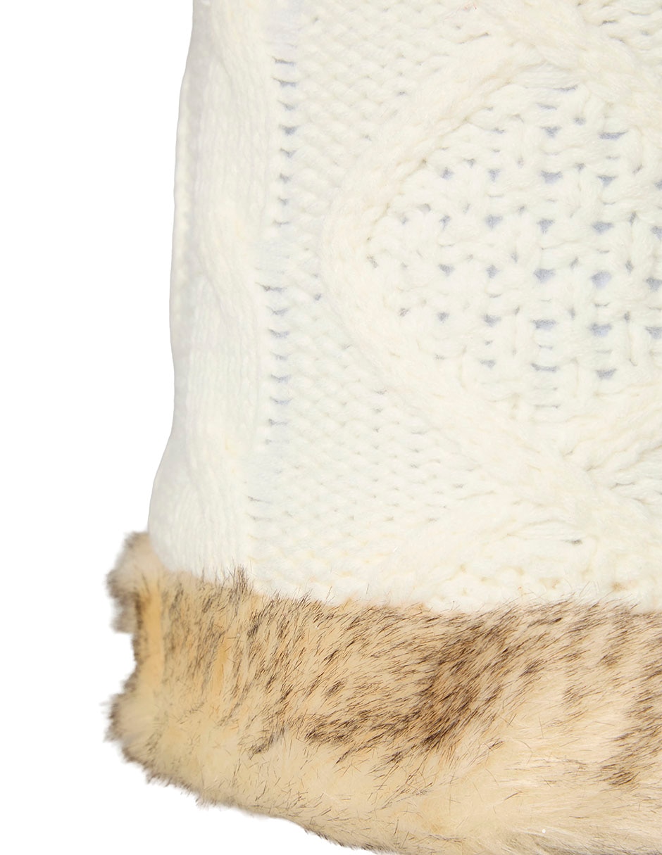 PIE DE ARBOL BLANCO TEJIDO CON PELUCHE C 3