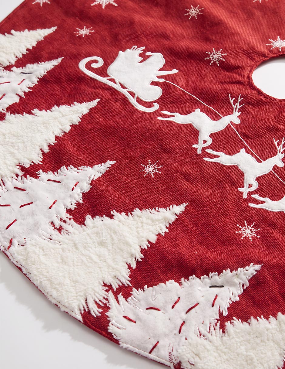 Pie de árbol estampado navideño 3