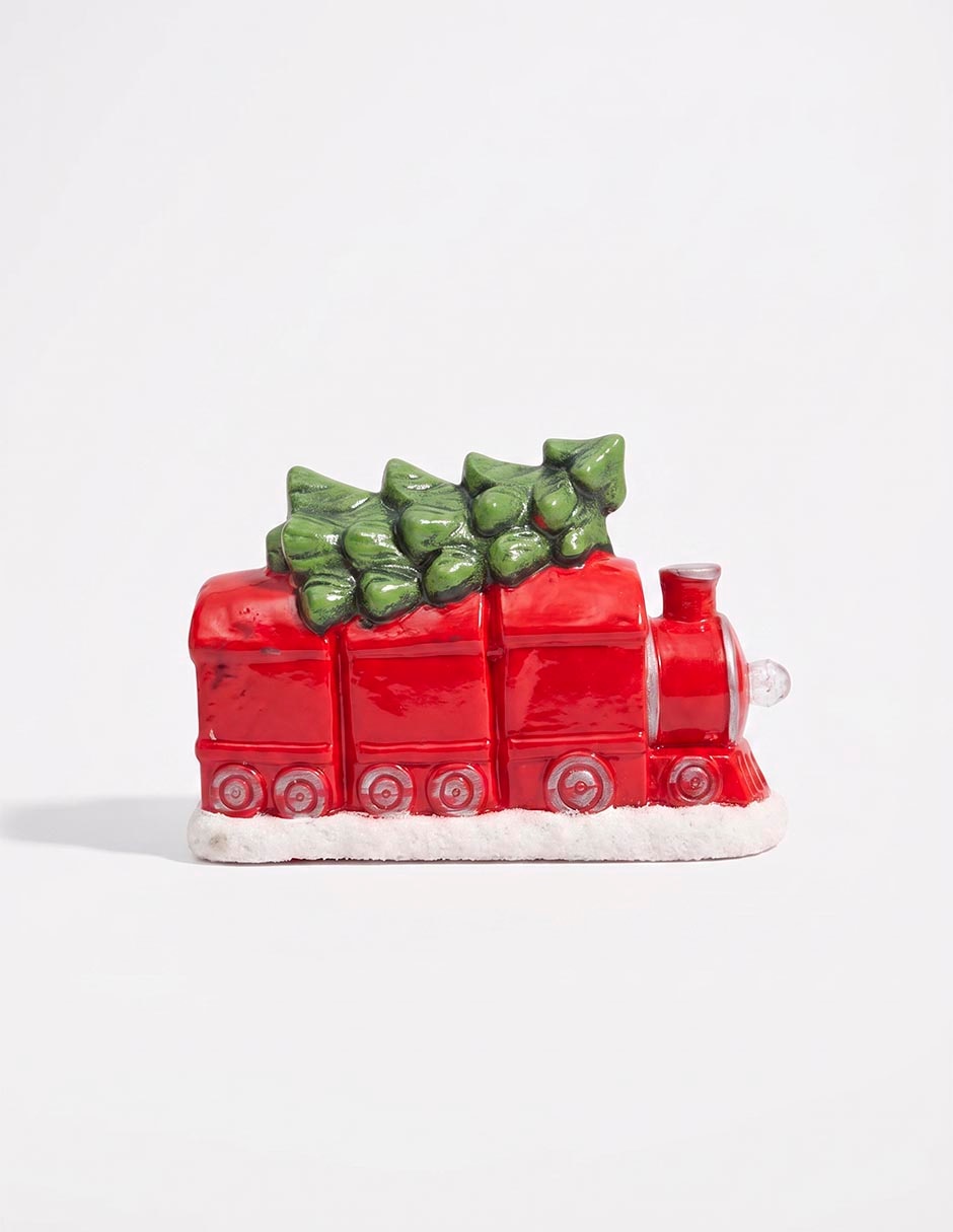 Figura decorativa navideña de tren de resina 3