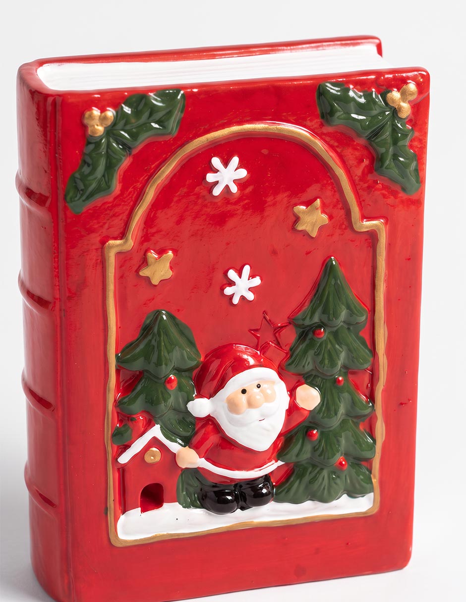 Figura decorativa navideña de libro de resina 2