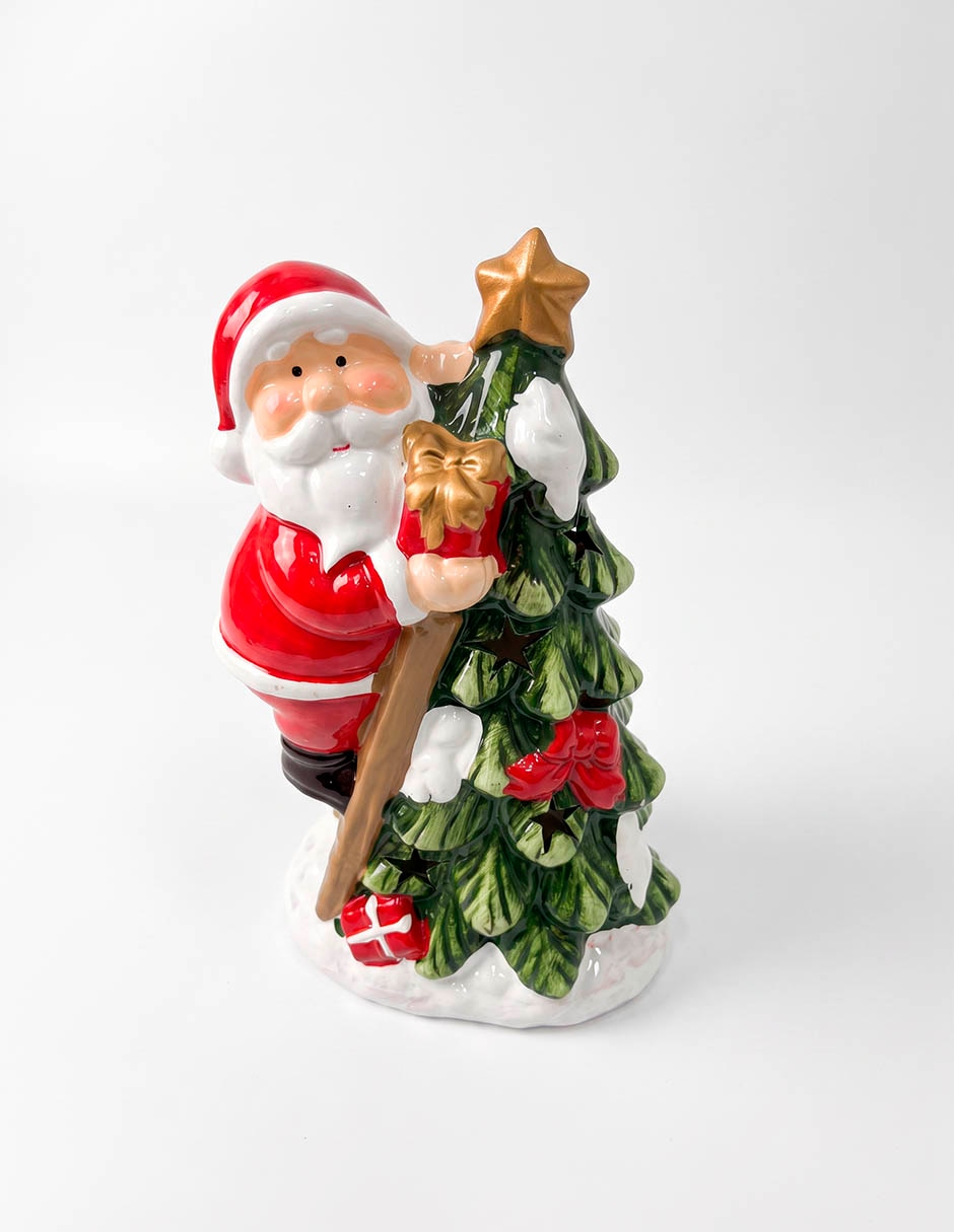 Figura decorativa de santa claus de cerámica