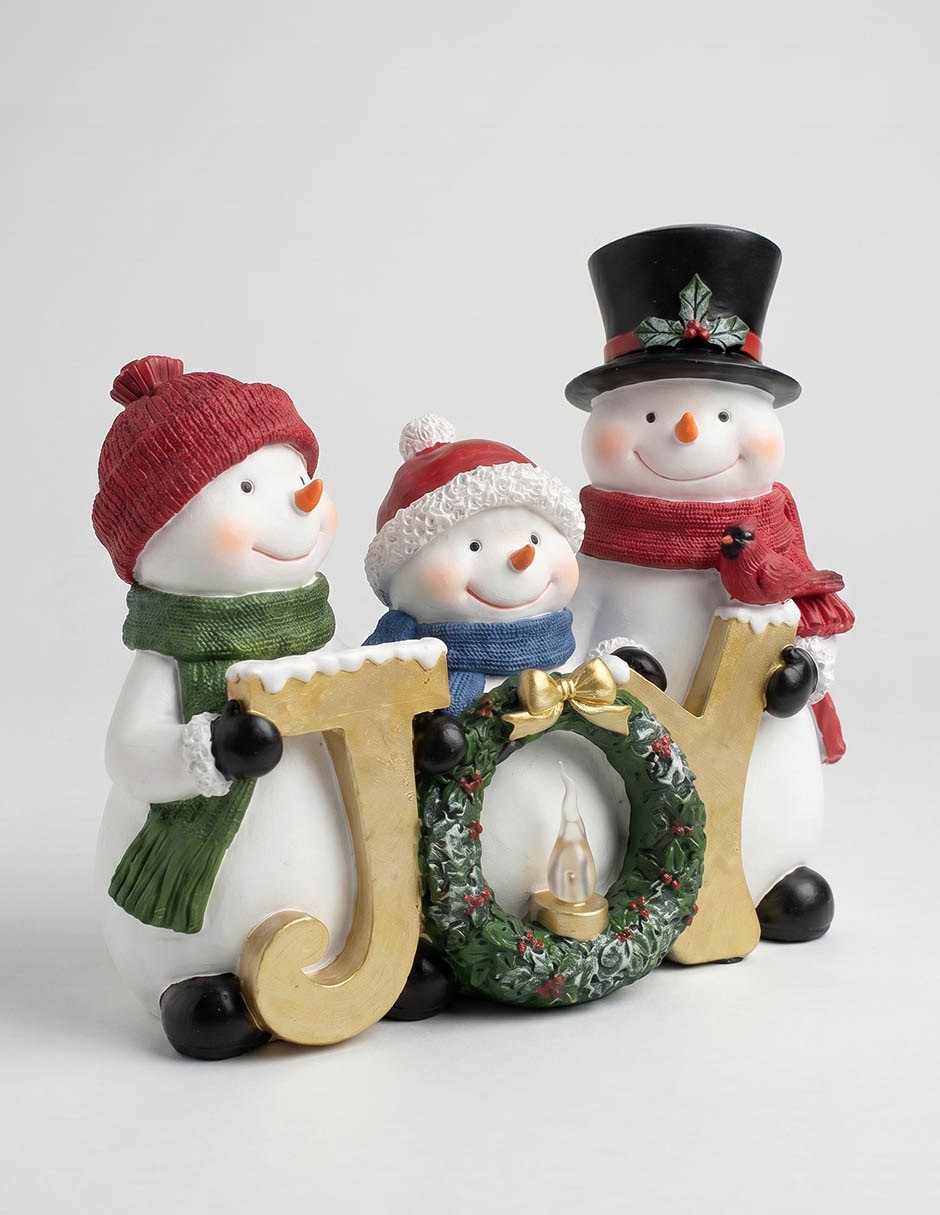 Figura decorativa navideña de familia snowman 2