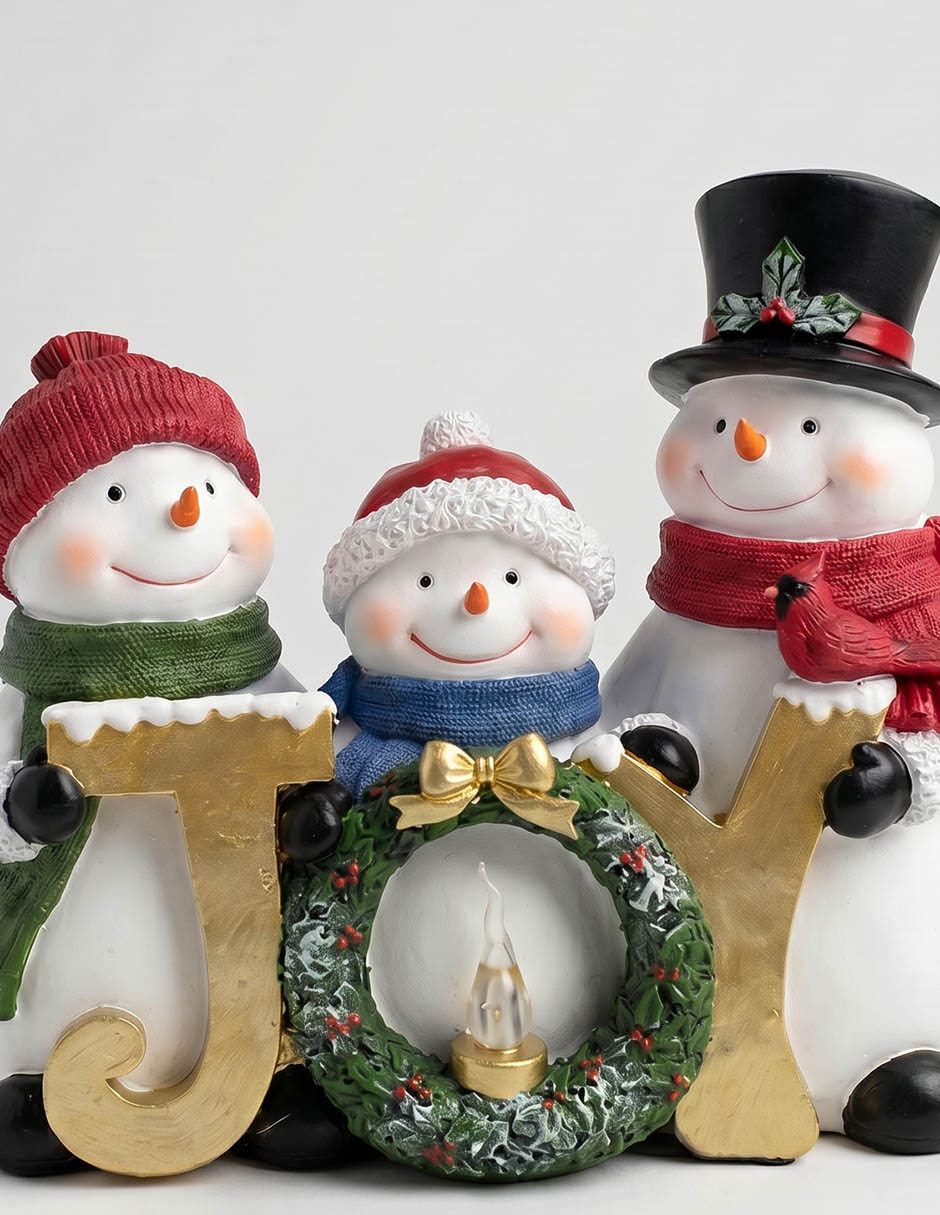Figura decorativa navideña de familia snowman