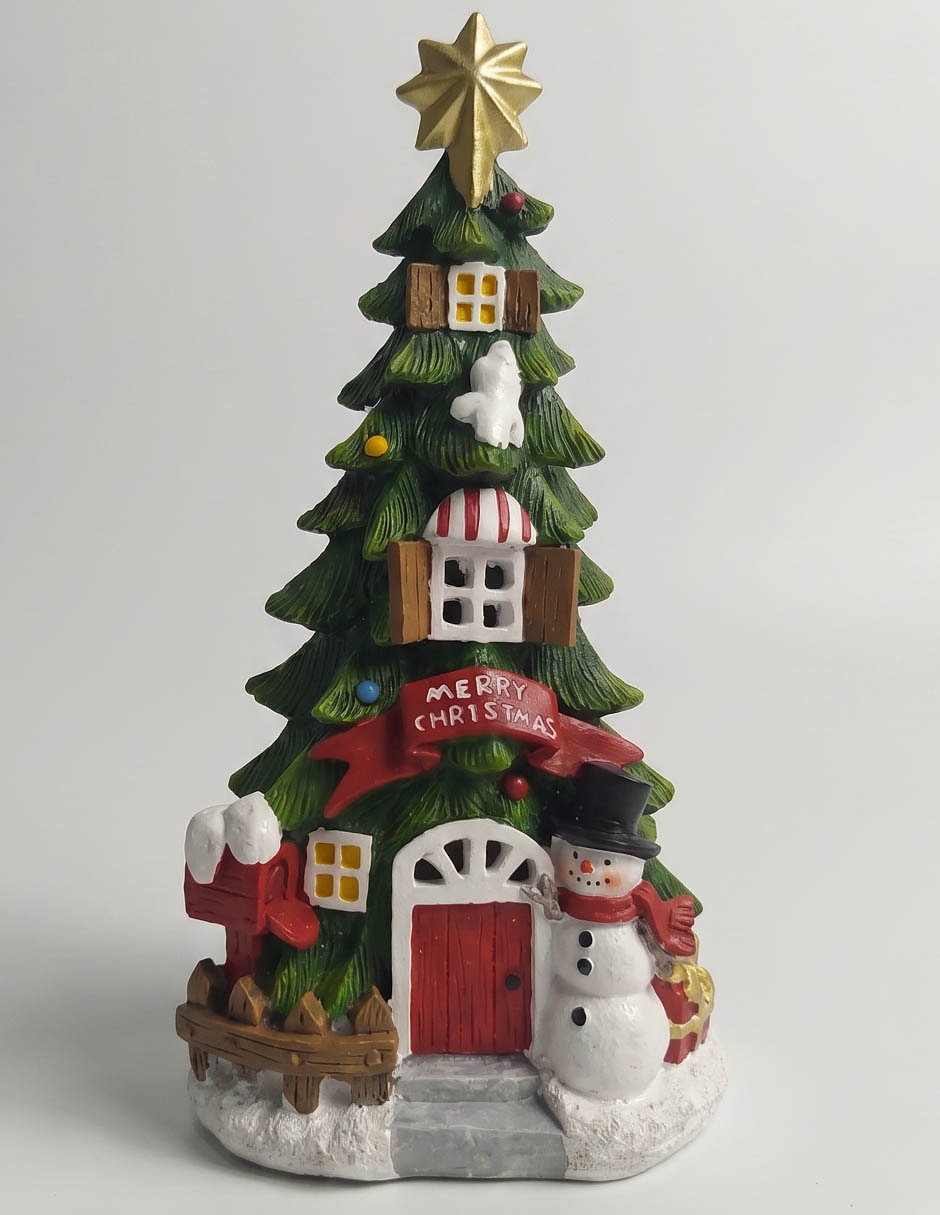 CASA DEL ARBOL NAVIDAD VERDE LED 25.5 CM 1