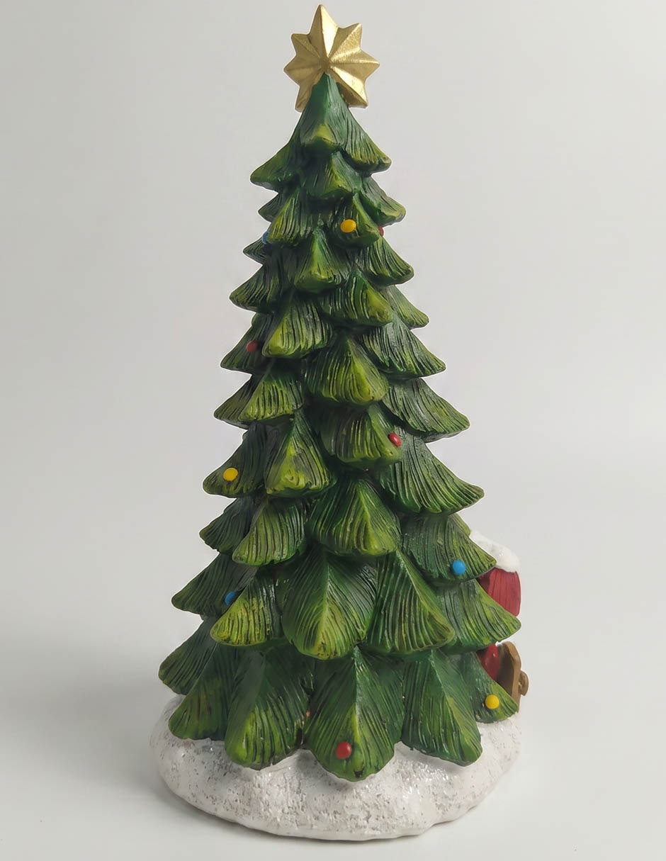 CASA DEL ARBOL NAVIDAD VERDE LED 25.5 CM 3